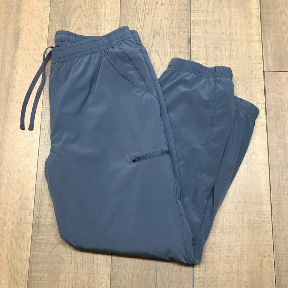 Eddie Bauer Jogger Pants Fleece‎ Lined Womens Size 16 Blue Pull On Winter Hiking